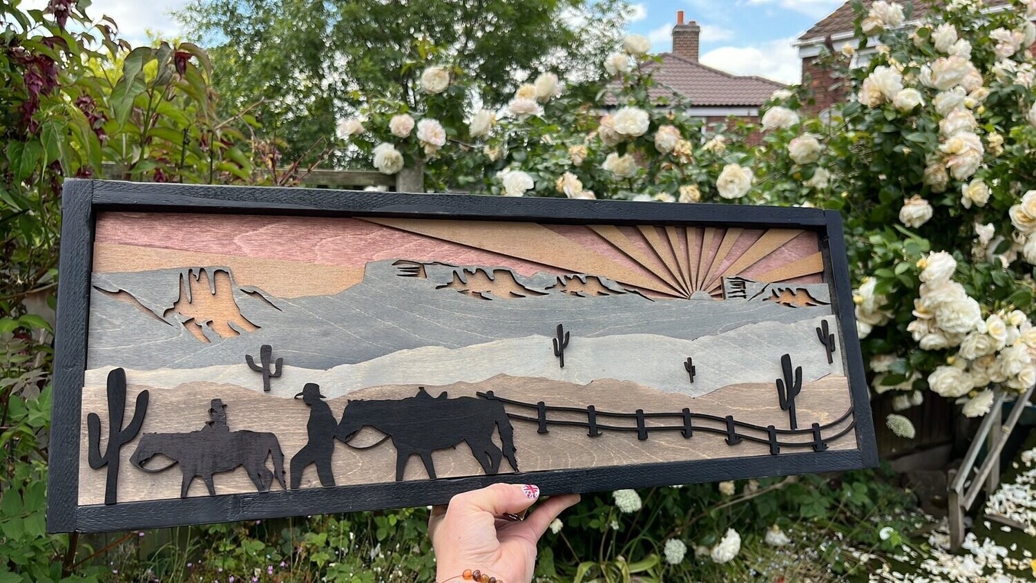 3D Western Scene - 6 layered plaque