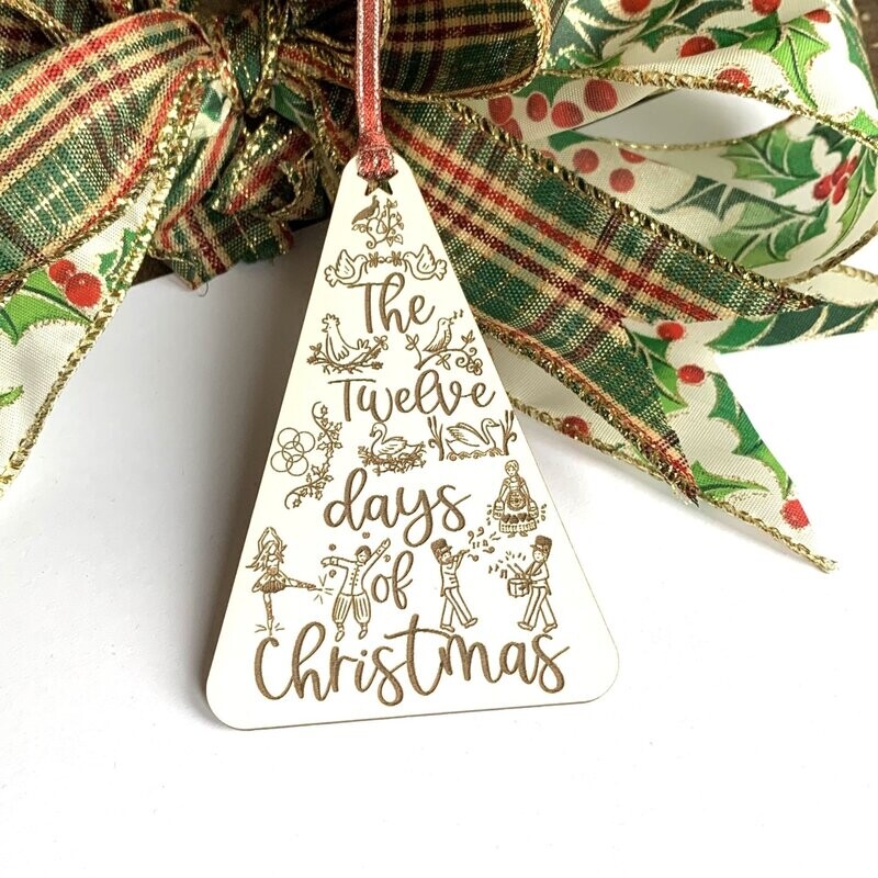 DIGITAL LASER FILE - 12 Days of Christmas ornaments - SVG, DXF
