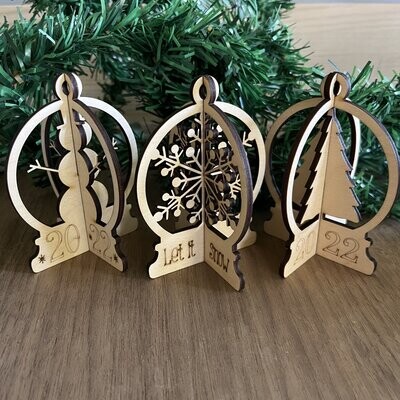 3D Christmas themed ornaments