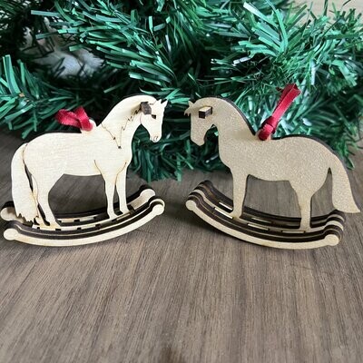 3D Rocking horse ornaments