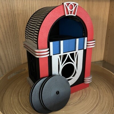 Retro Juke box & 3 coasters (Smart speaker holder)