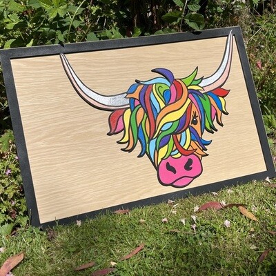 Highland Cow - 60cm x 40cm - assorted colours