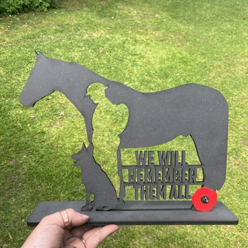 Horse, dog, soldier/wren & Pigeon