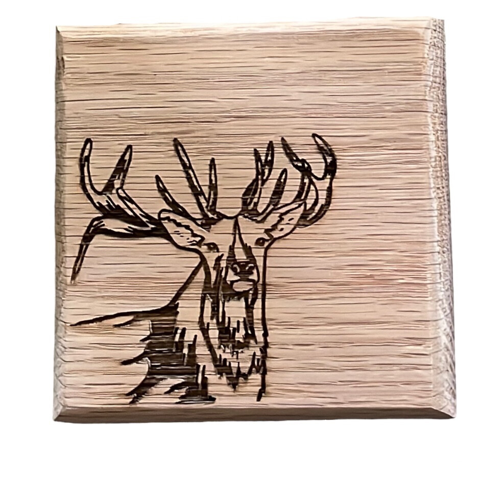 10cm Oak wooden coaster