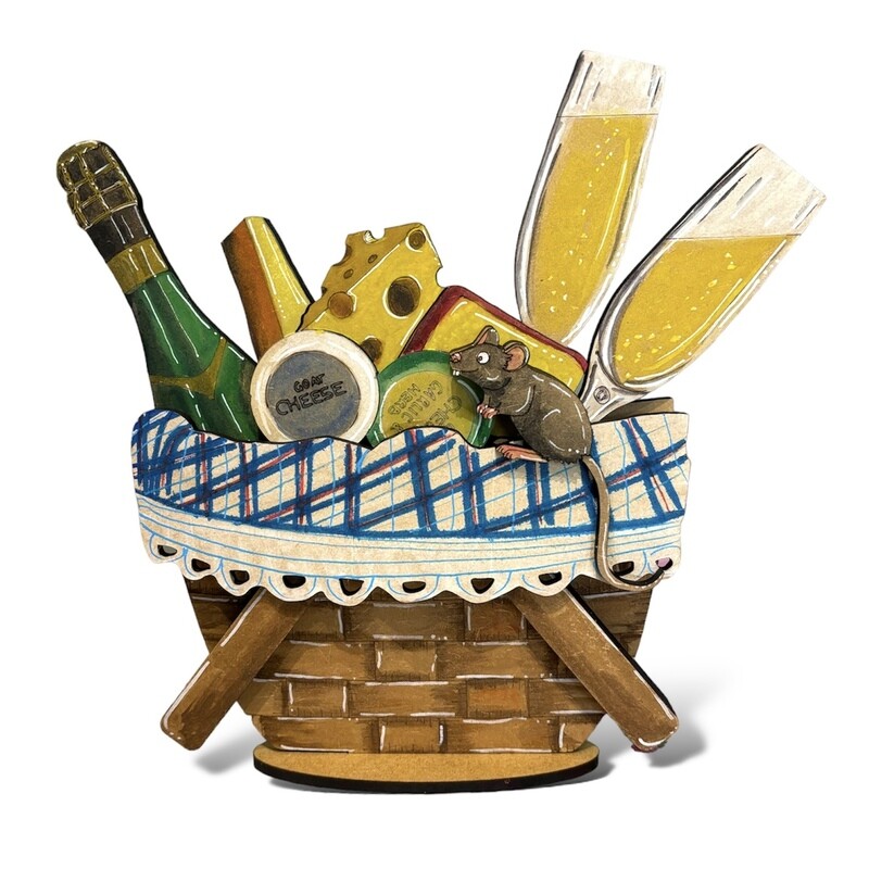 DIY Interchangeable Prosecco and Cheese themed basket Filler