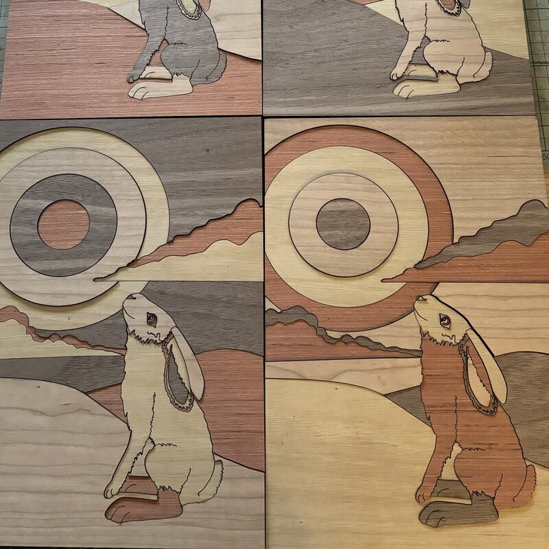 DIGITAL LASER FILE - Gazing Hare- SVG/DXF