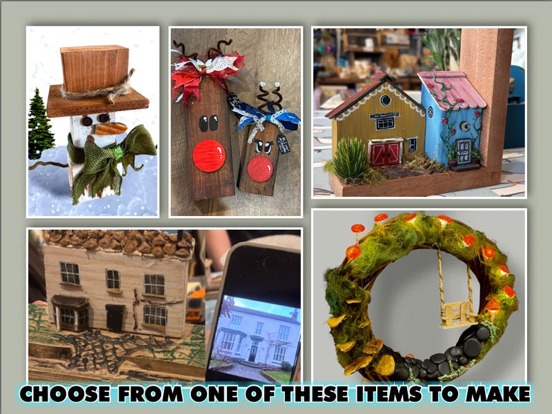 Rustic houses, Teak Bookend, Wooden Characters & light up Wreaths Rustic houses, Teak Bookend, Wooden Characters & light up Wreaths