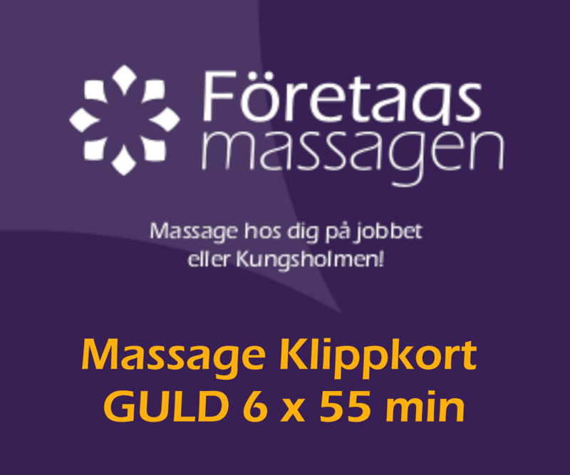 Massage Klippkort Friskvård GULD 6x55min massager 800kr/massage (6st 55 min massage )