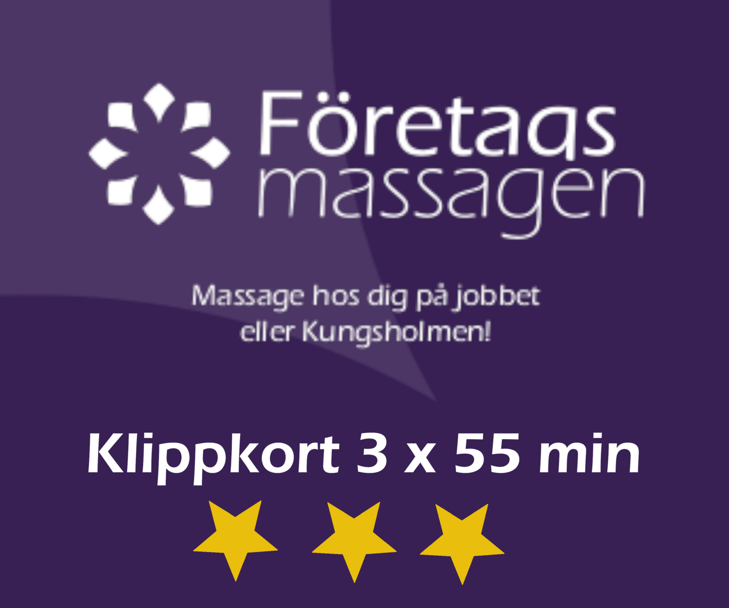 Massage Klippkort Friskvård 3x55min massager 900kr/massage (3st 55 min massage )