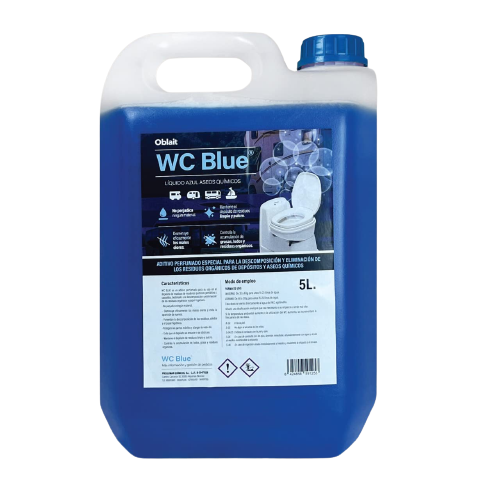 Oblait WC Blue Aditivo para Aguas negras 5 Litros, Sanitary Fluid Caravanas, Depósito de Residuos
