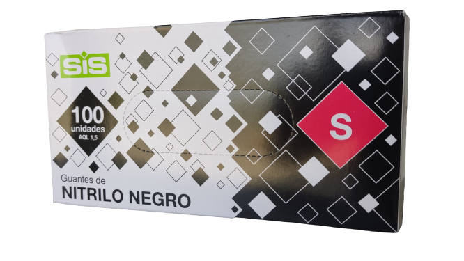 Guante Nitrilo Negro S (Caja 100 Uds.)