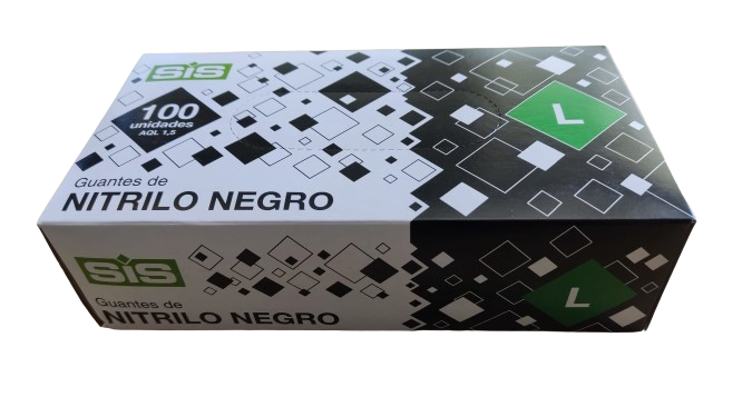Guantes Nitrilo Negro L (Caja 100 Uds.)