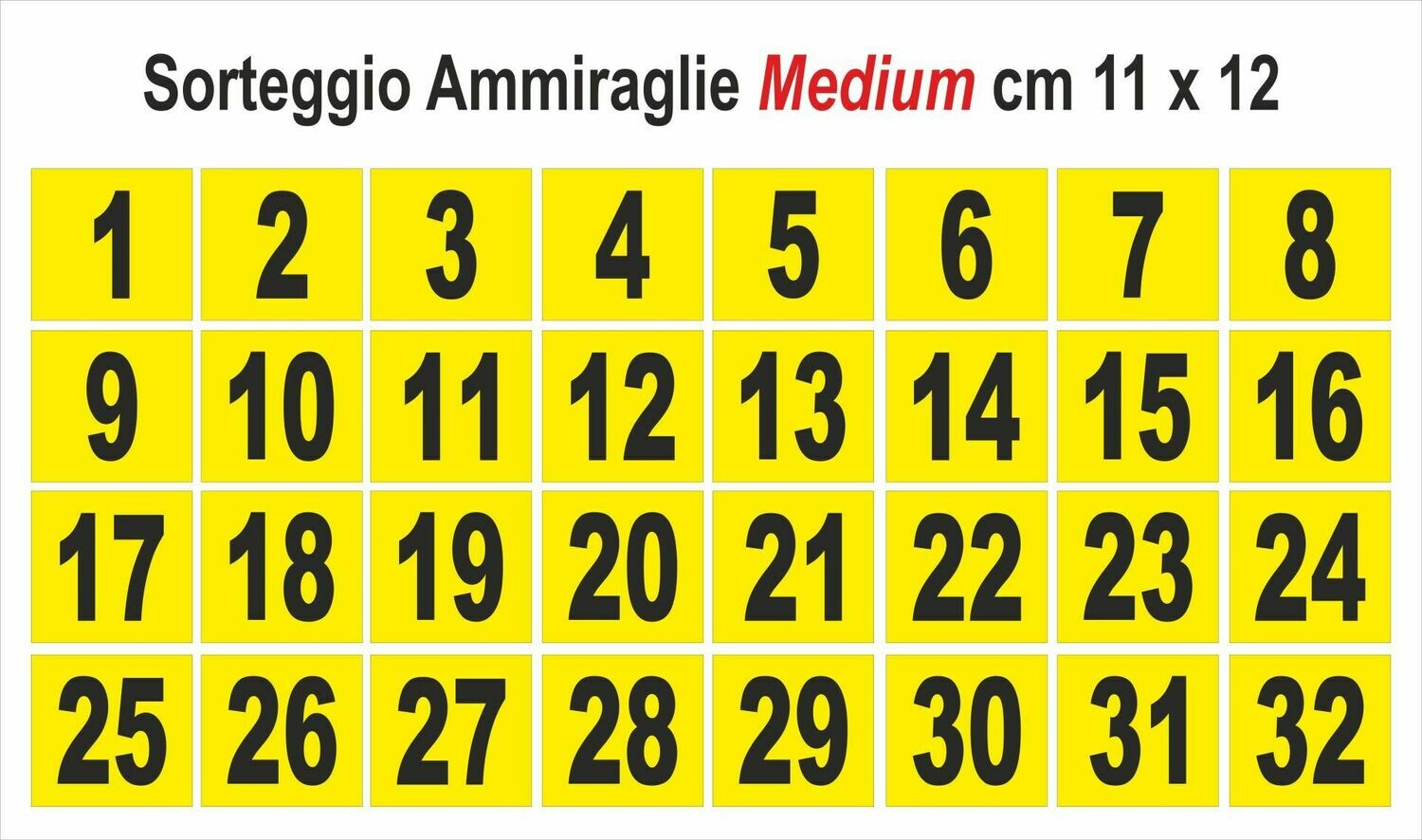 Medium - Numeri da 1 a 32 cm 11 x 12