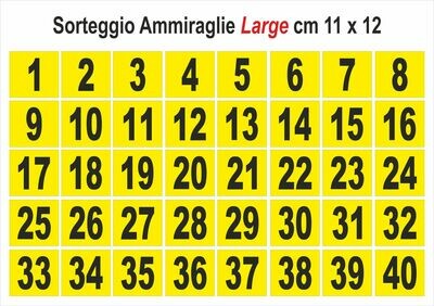 Large - Numeri da 1 a 40 cm 11 x 12