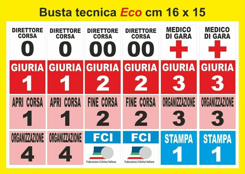 Busta Tecnica Eco  cm 16 x 15