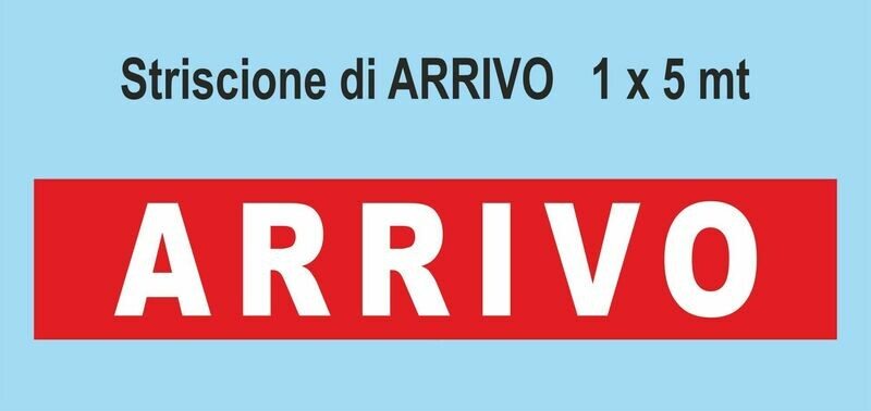 Striscione ARRIVO  biancorosso 1 x 5 mt