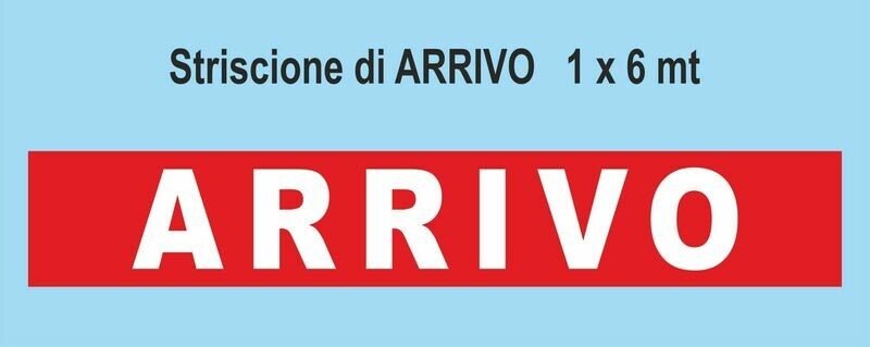 Striscione ARRIVO biancorosso  1 x 6 mt