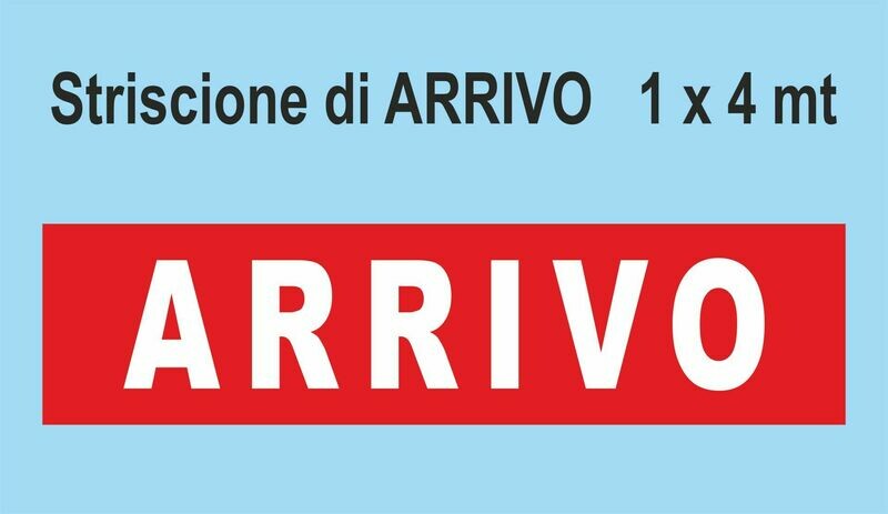 Striscione ARRIVO biancorosso 1 x 4 mt