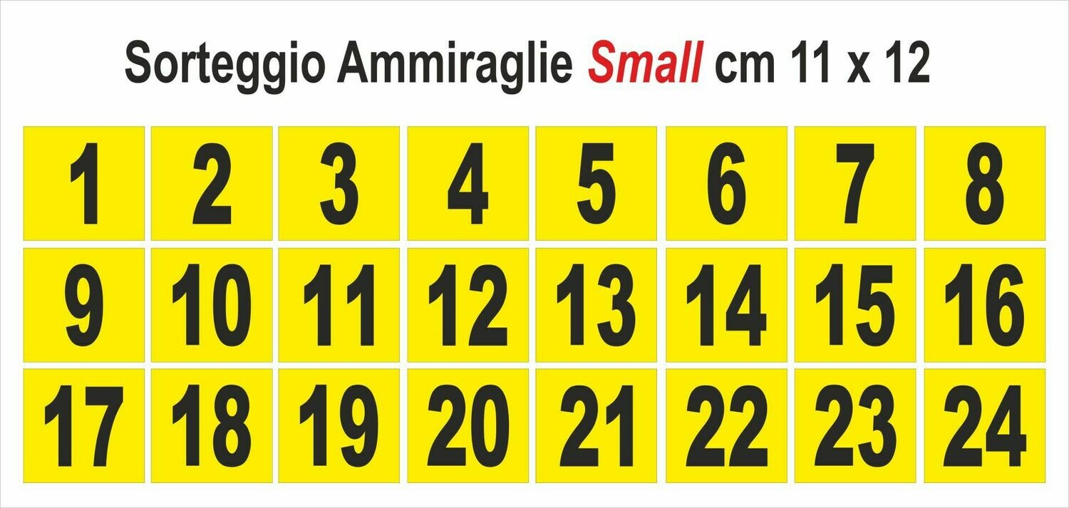 Small - Numeri da 1 a 24 cm 11 x 12