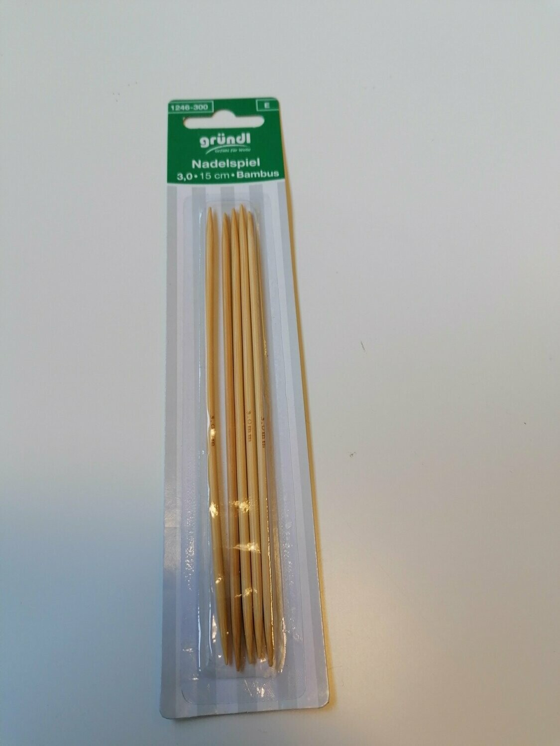 Nadelspiel Bambus 1246-300 Stärkr 3,0  15 cm