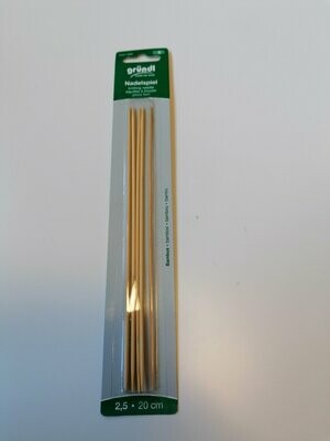 Nadelspiel Bambus 1247-250 Stärke 2,5 20 cm