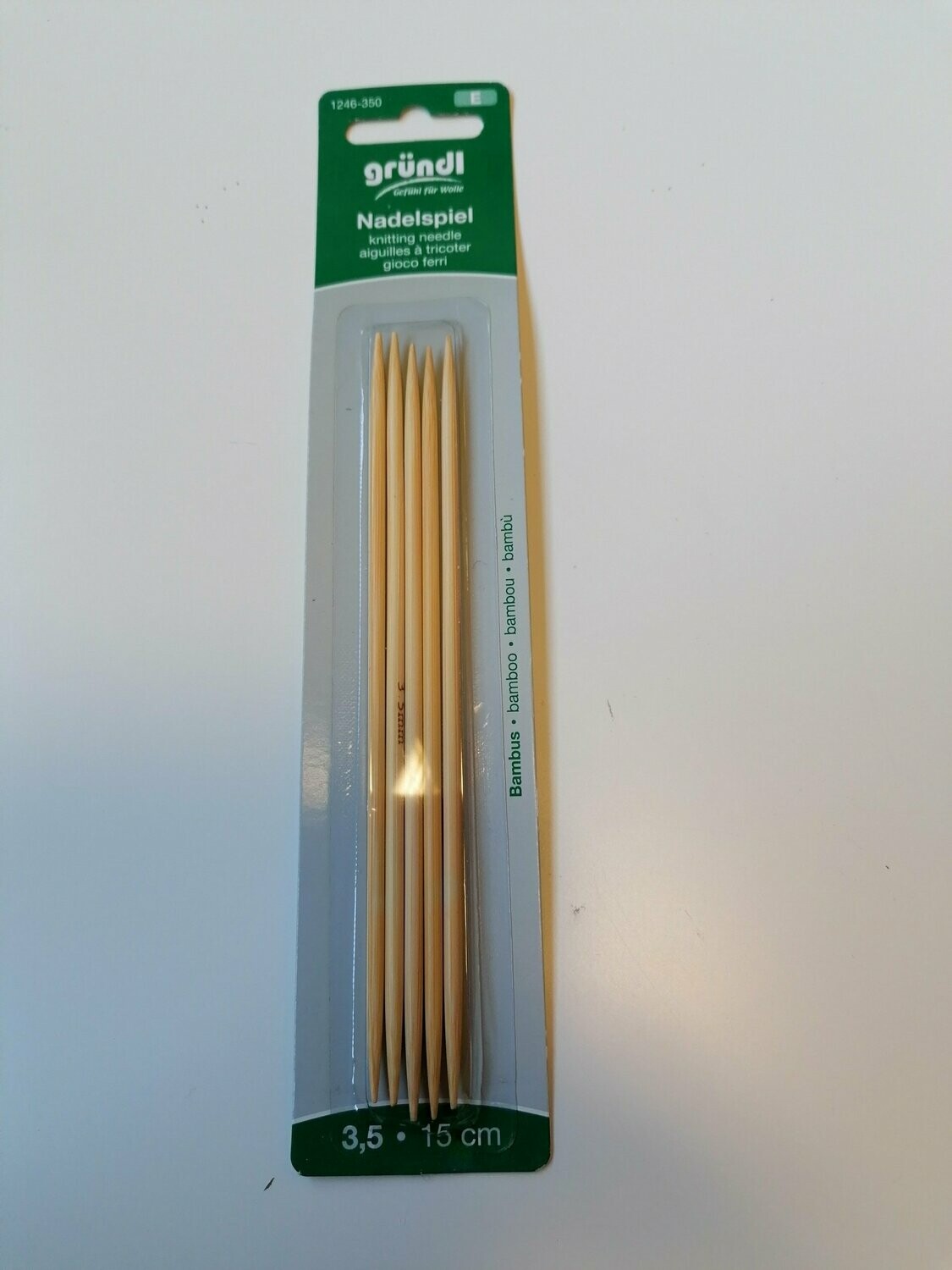 Nadelspiel Bambus 1246-350  Stärke 3,5 15 cm