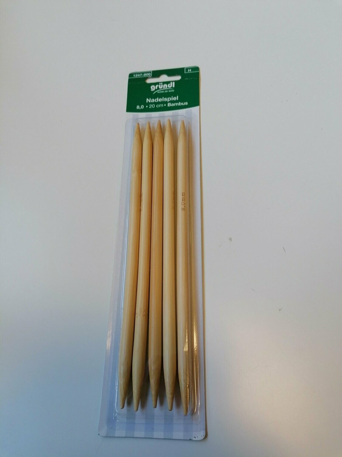 Nadelspiel Bambus 1247-800 Stärke 8,0  20 cm