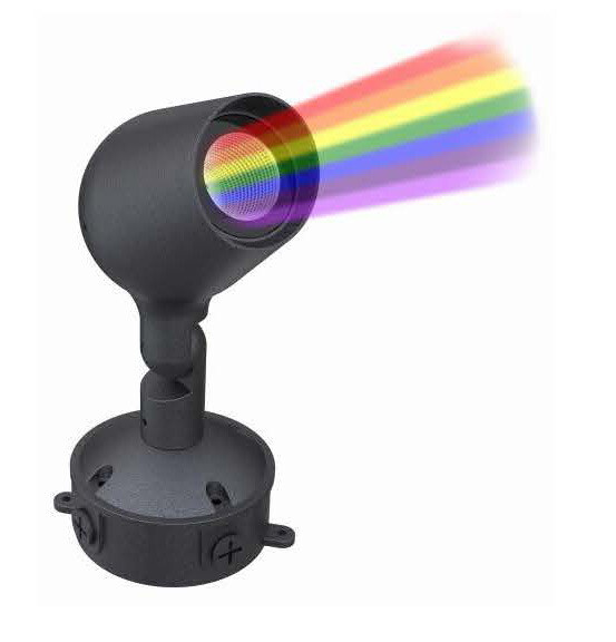 ProLuce® LED Spot GRACCHIO 9W/18°, RGBW, Ø95xL124xH190 mm, IP66, bronze