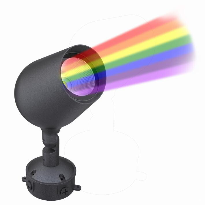 ProLuce® LED Spot GRACCHIO 36W/23°, RGBW, Ø140xL183xH254H mm, IP66, bronze