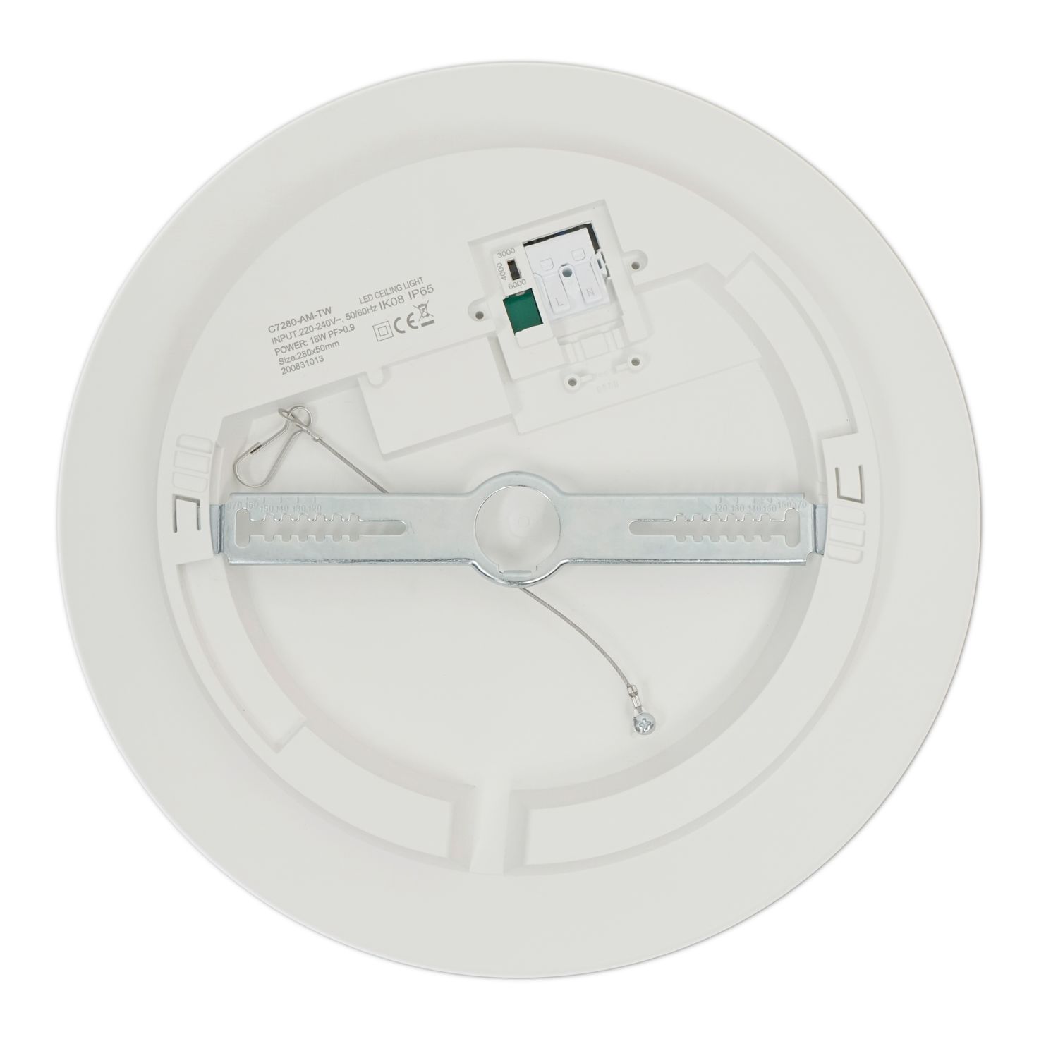 ProLuce® GLORIA, Ø330x50 mm, 17/24W, Dual Power, Sensor, IP65, IK10, 2019/2850 lm, 3CCT, ein/aus