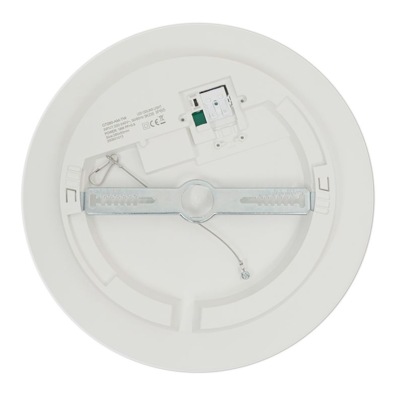 ProLuce® GLORIA, Ø330x50 mm, 17/24W, Dual Power, Sensor, IP65, IK10, 2019/2850 lm, 3CCT, ein/aus