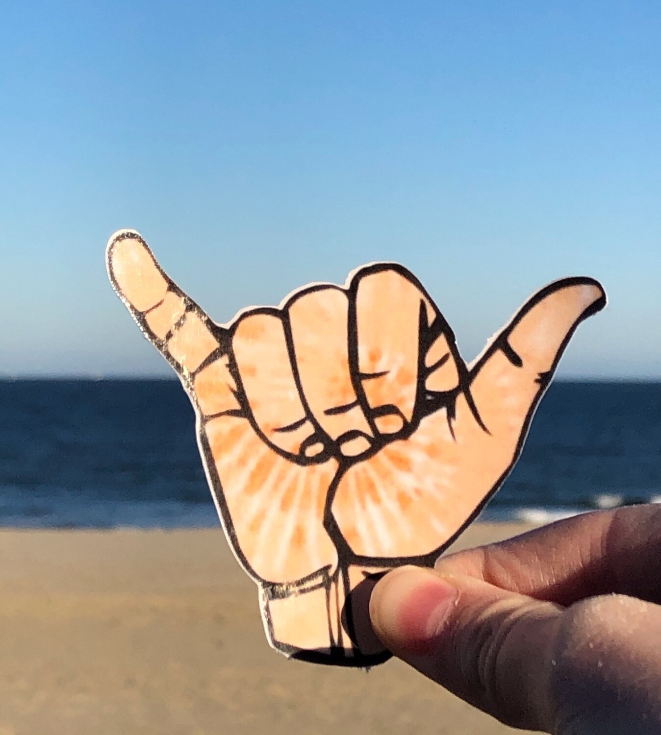 Peach Hand Sticker-REGULAR SIZE