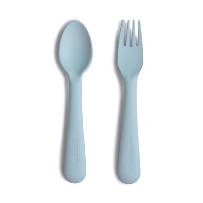 Mushie Fork/Spoon Powder Blue