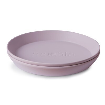 Mushie Plates Round Soft Lilac 2-Pack