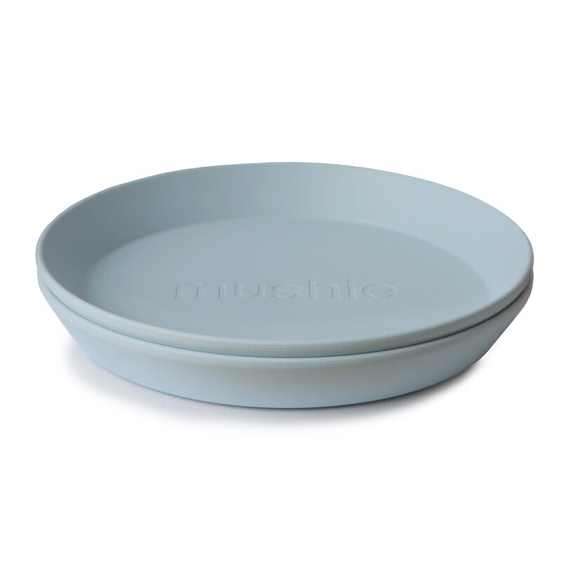 Mushie Plates Round Powder Blue 2-Pack