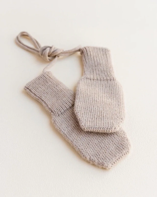 Hvid Wool Mittens sand