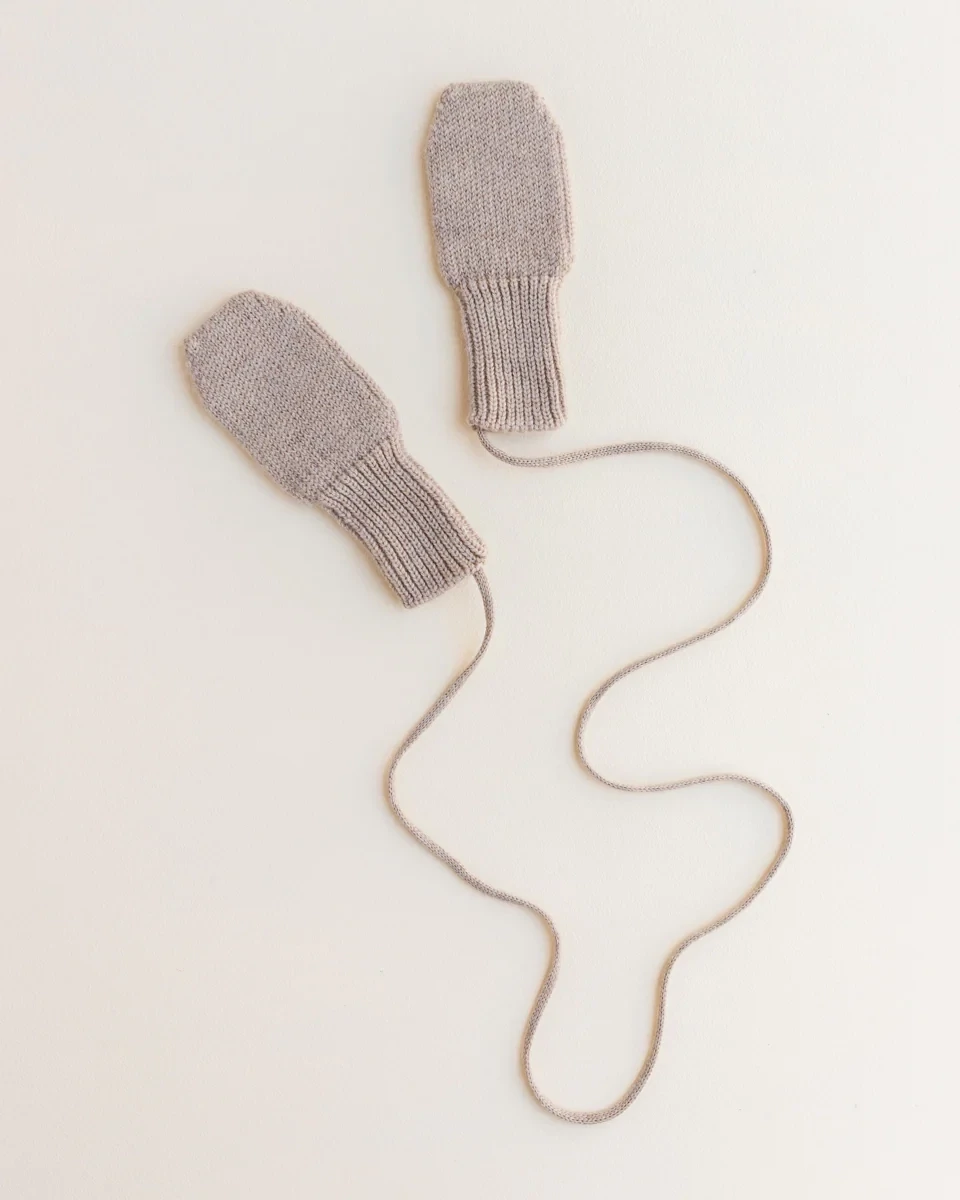 Hvid Wool Mittens sand