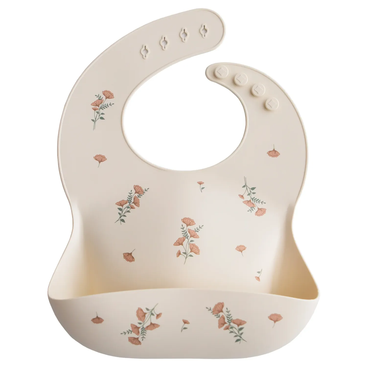 Silicone Bib Pink Flowers
