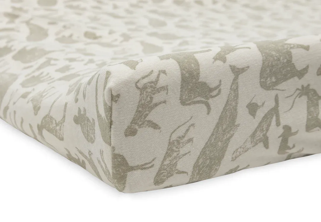 Jersey Hoeslaken Wieg Animals Olive