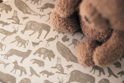 Jersey Hoeslaken Wieg Animals Olive