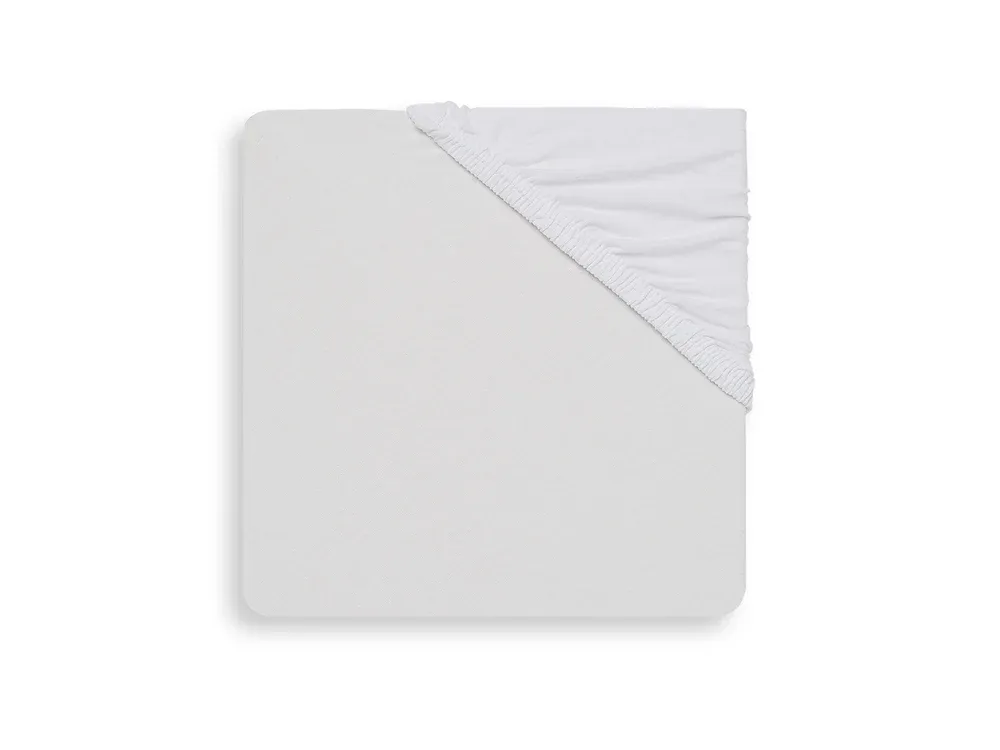 Jersey Hoeslaken Wieg Uni white