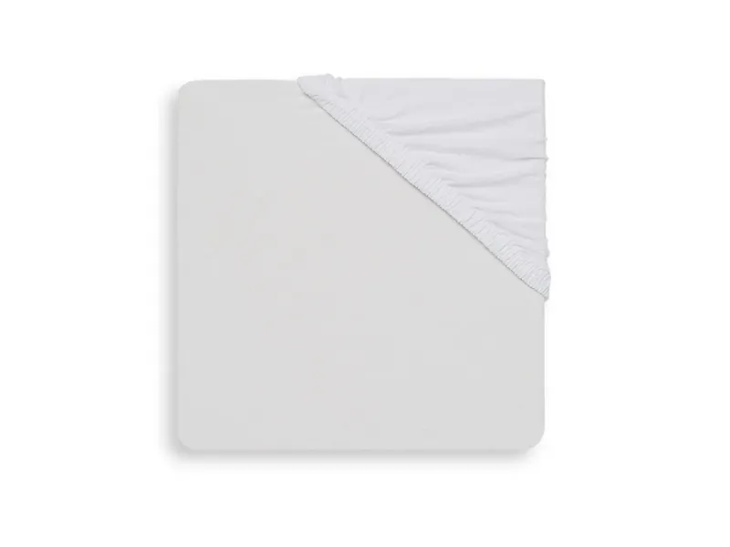 Jersey Hoeslaken Wieg Uni white