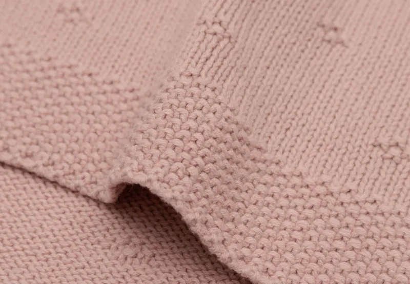 Cosy Knit Ledikant Deken  Wild Rose