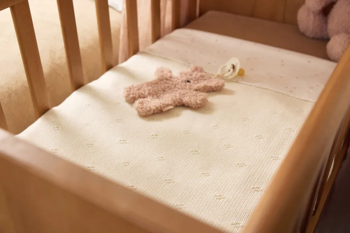 Cosy Knit Ledikant Deken Ivory