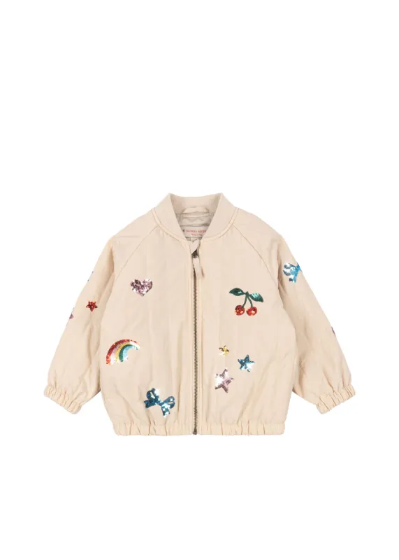 Juno Sequin Bomber Smoke Gray
