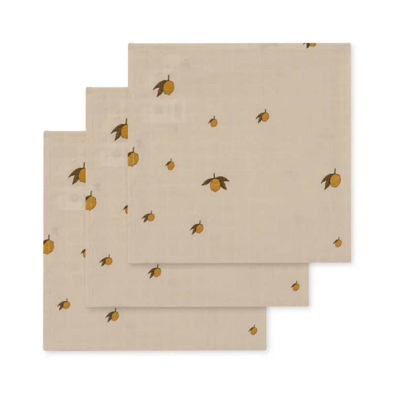 Muslin Cloth 3-Pack Lemon