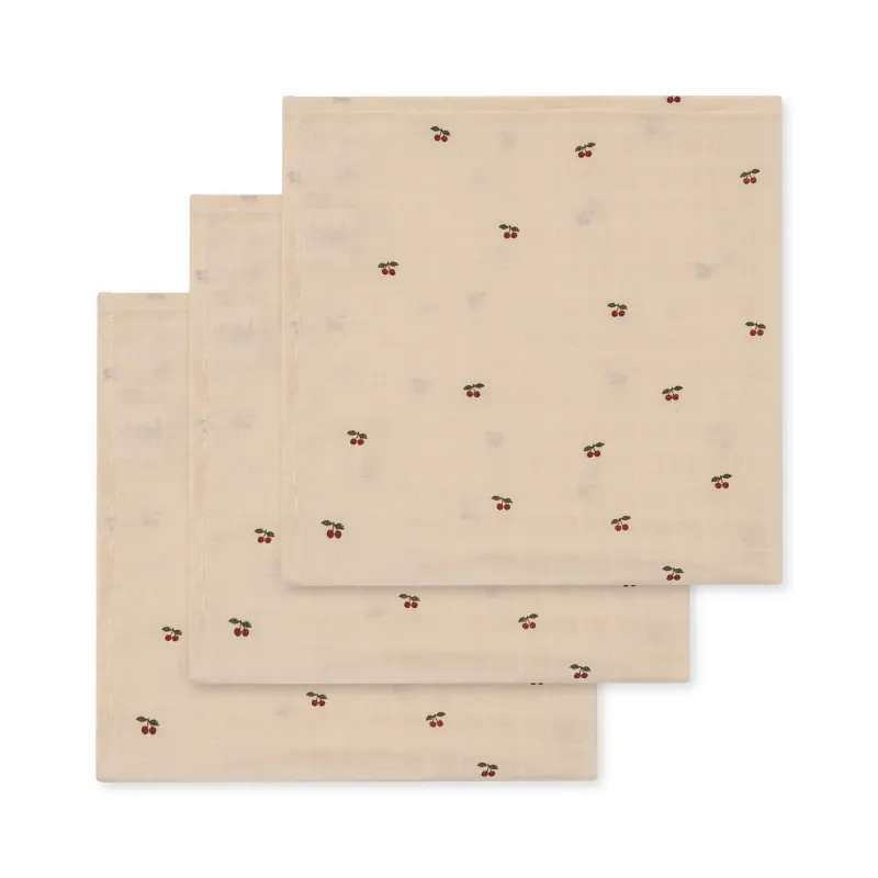 Muslin Cloth 3-Pack Cherry
