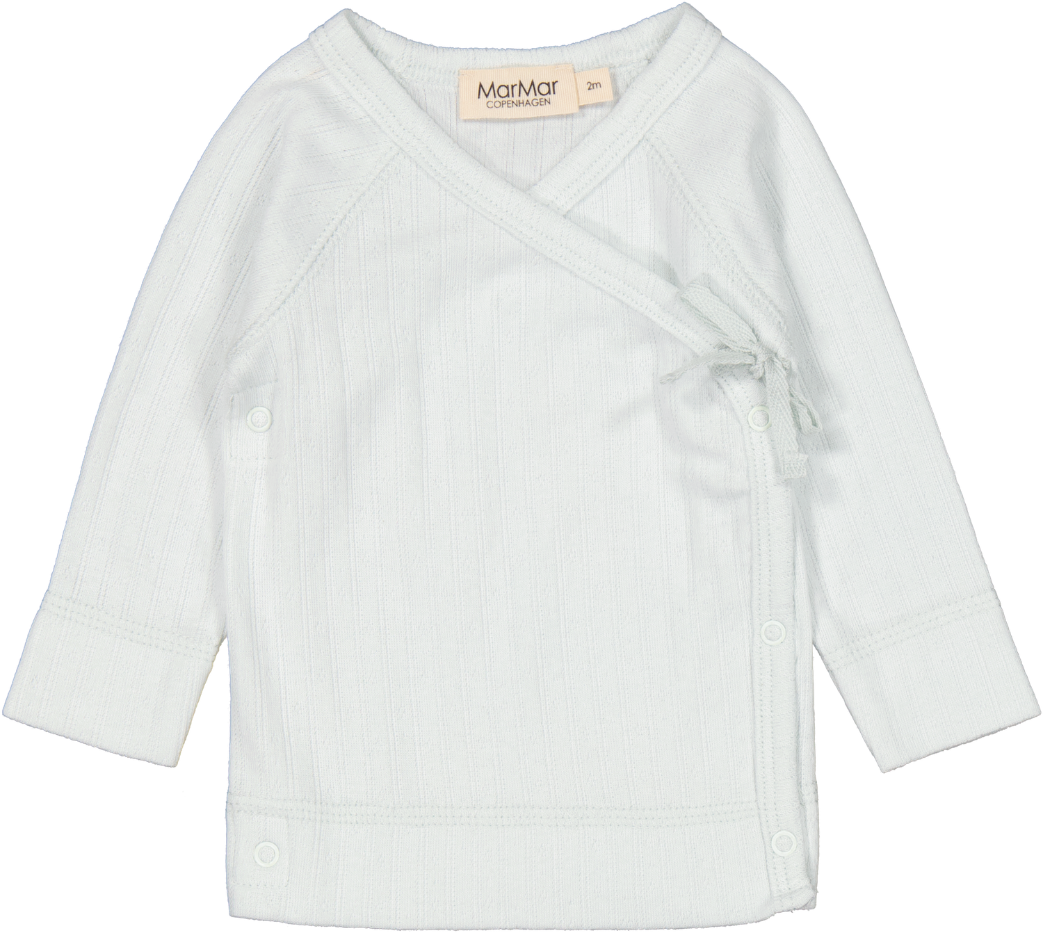Tut Pointelle Wrap Top Ice Blue