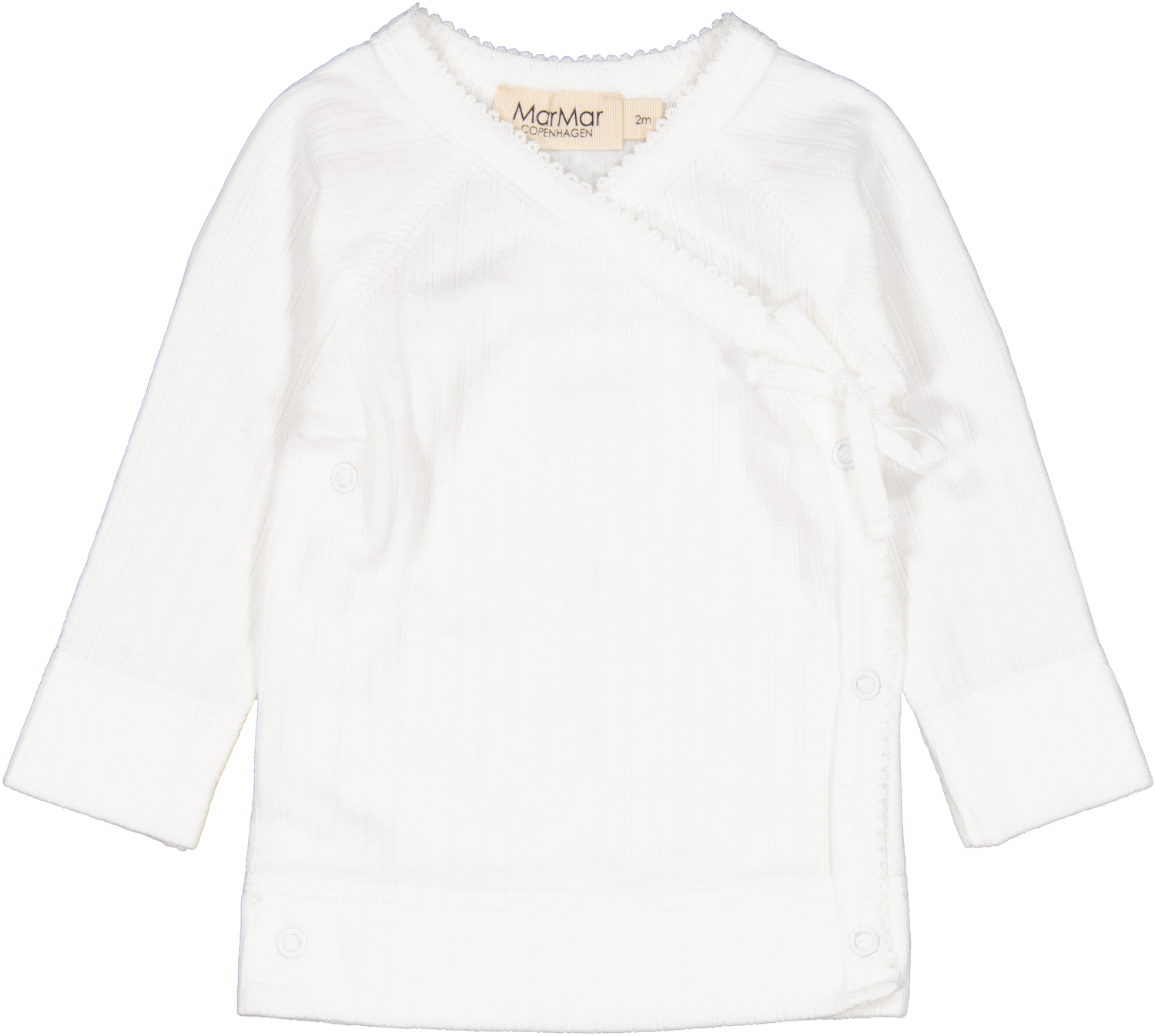 Tut Pointelle  Wrap Top white