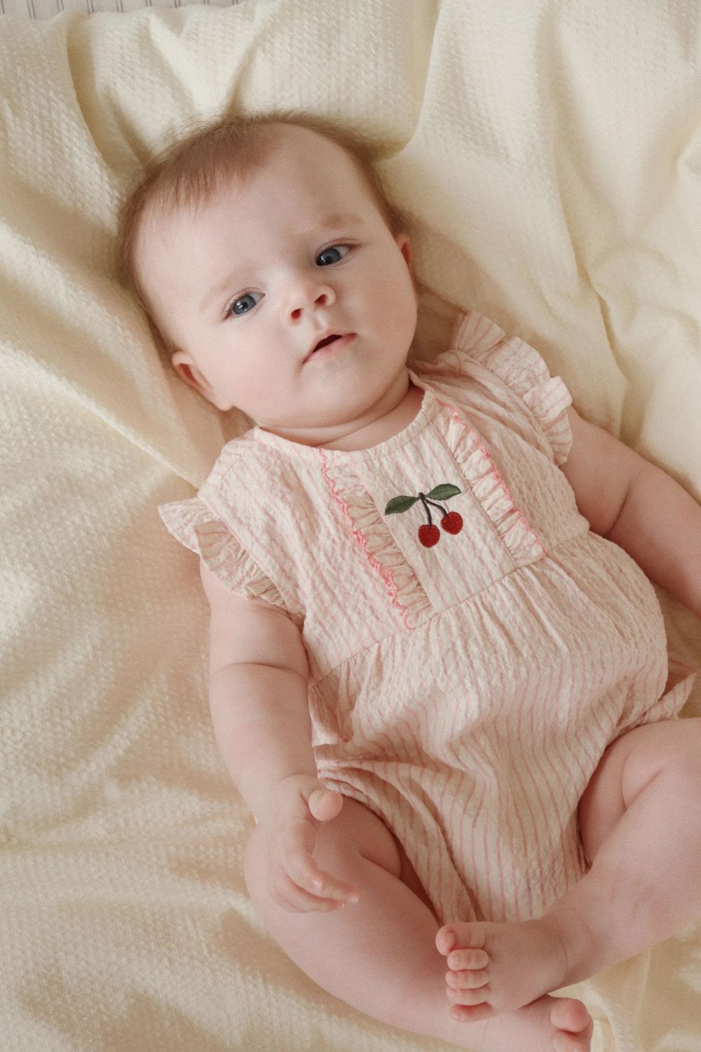 Ellie Frill Romper Peony